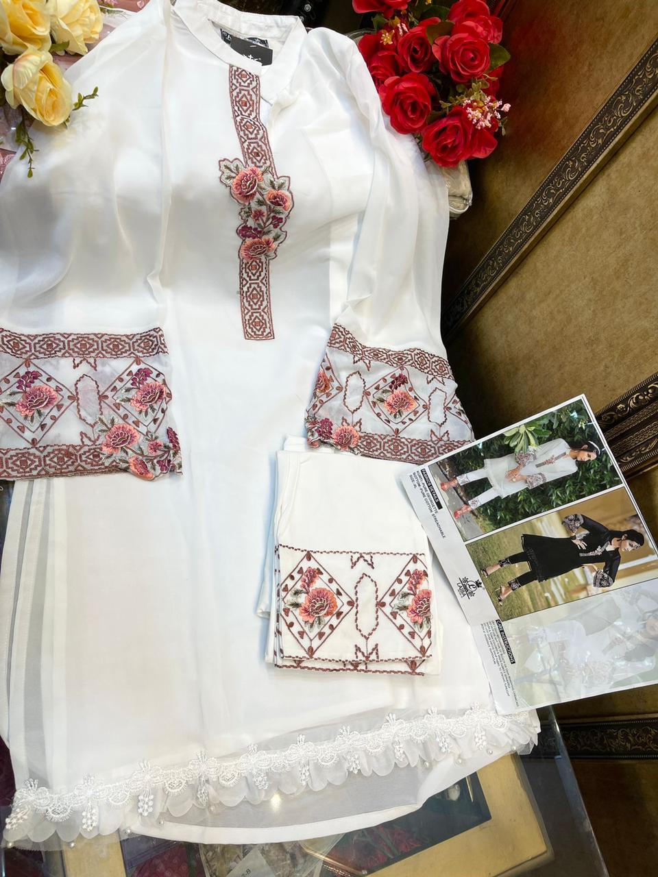 Laiba Am 79 Heavy Festive Wear Georgette Latest Top With Bottom Collection